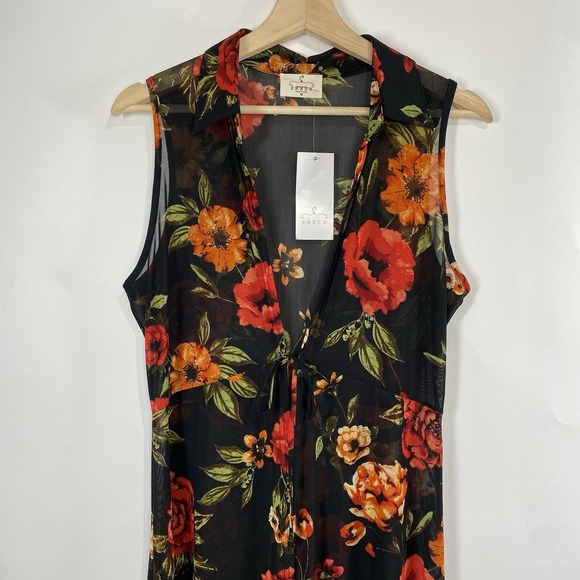 Ember Womens Floral Fairy Grunge Sheer Tie Front Cardigan Dress Sz M Whimsigoth - Picture 3 of 14